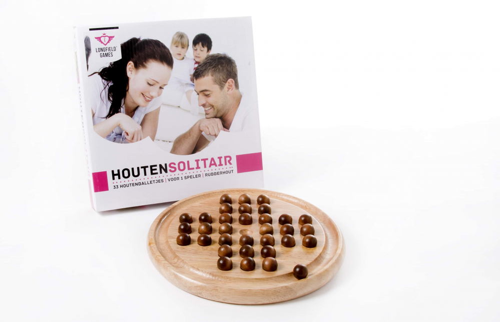Joc Solitair din lemn, 23 cm, 32 bile [3]