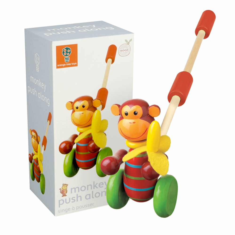 Jucarie de impins maimutica, Orange Tree Toys [5]