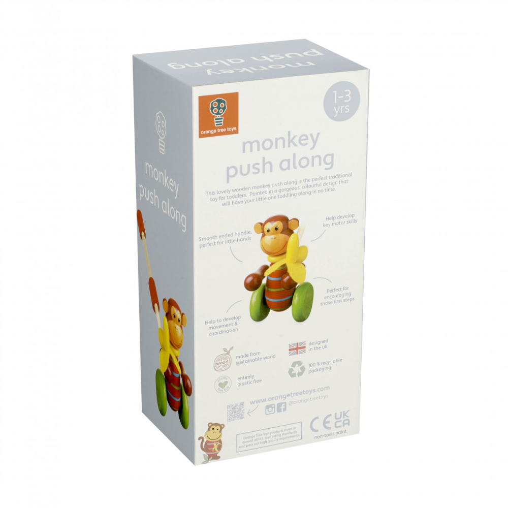 Jucarie de impins maimutica, Orange Tree Toys [3]