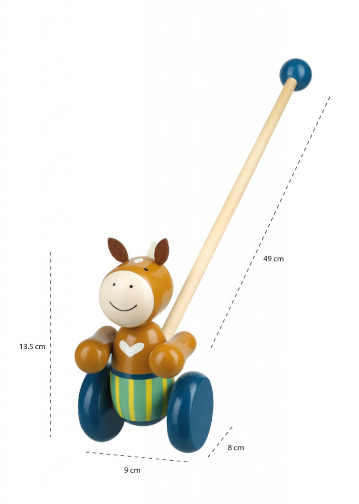 Jucarie de impins ponei, Orange Tree Toys, 12 luni+ [3]