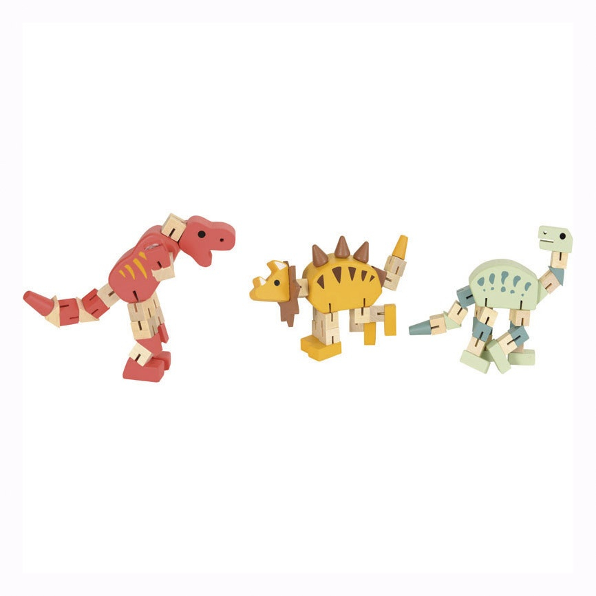 Jucarie flexibila din lemn Dinozaur, Egmont Toys, 3 ani+ [2]