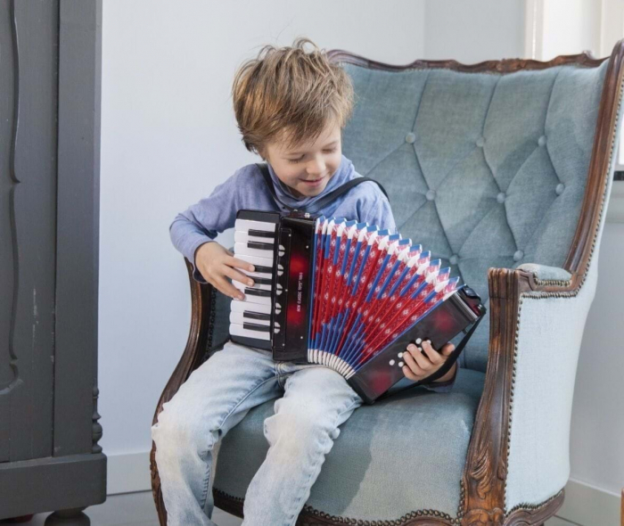 Jucarie muzicala Acordeon mare, negru, New Classic Toys, 2-3 ani + [5]