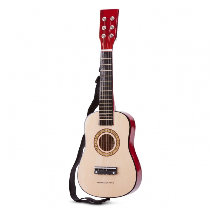 Jucarie muzicala Chitara natur din lemn, New Classic Toys, 2-3 ani + [2]