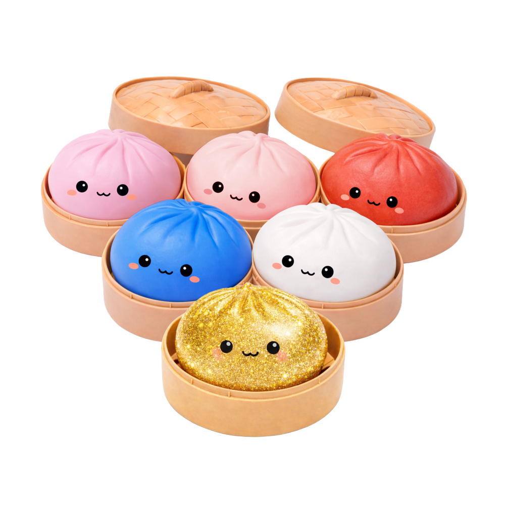 Jucarie Squishy Dumplings 6 cm Lucky Bao - mini galusca norocoasa [2]