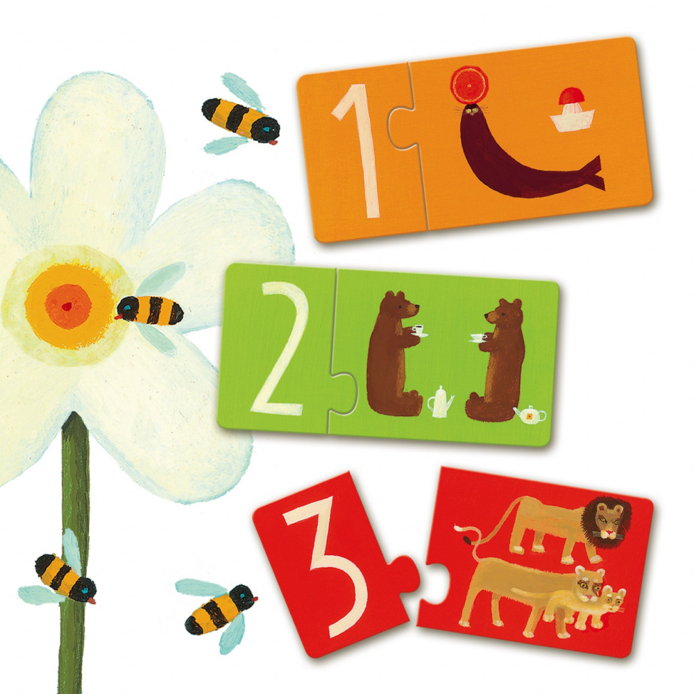 Jucarii Educative Puzzle duo Djeco Numere, 1-2 ani + [3]
