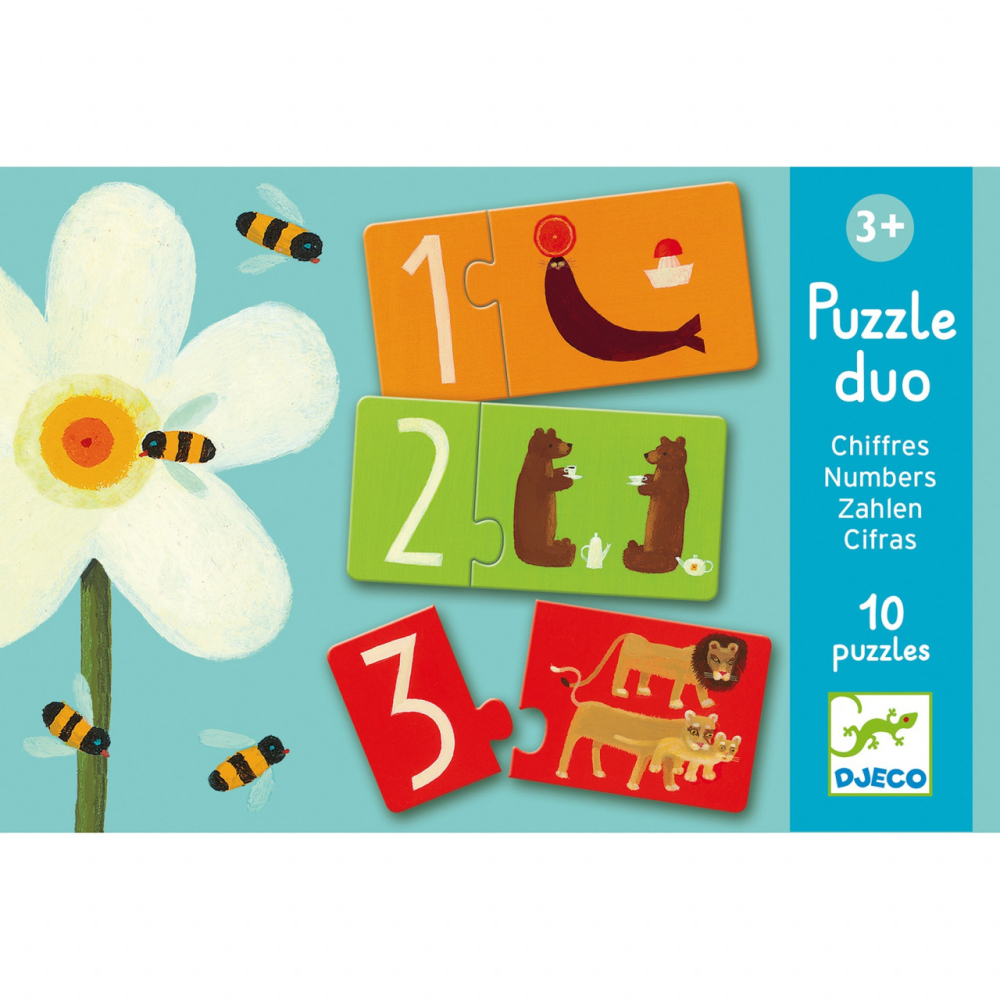 Jucarii Educative Puzzle duo Djeco Numere, 1-2 ani + [2]