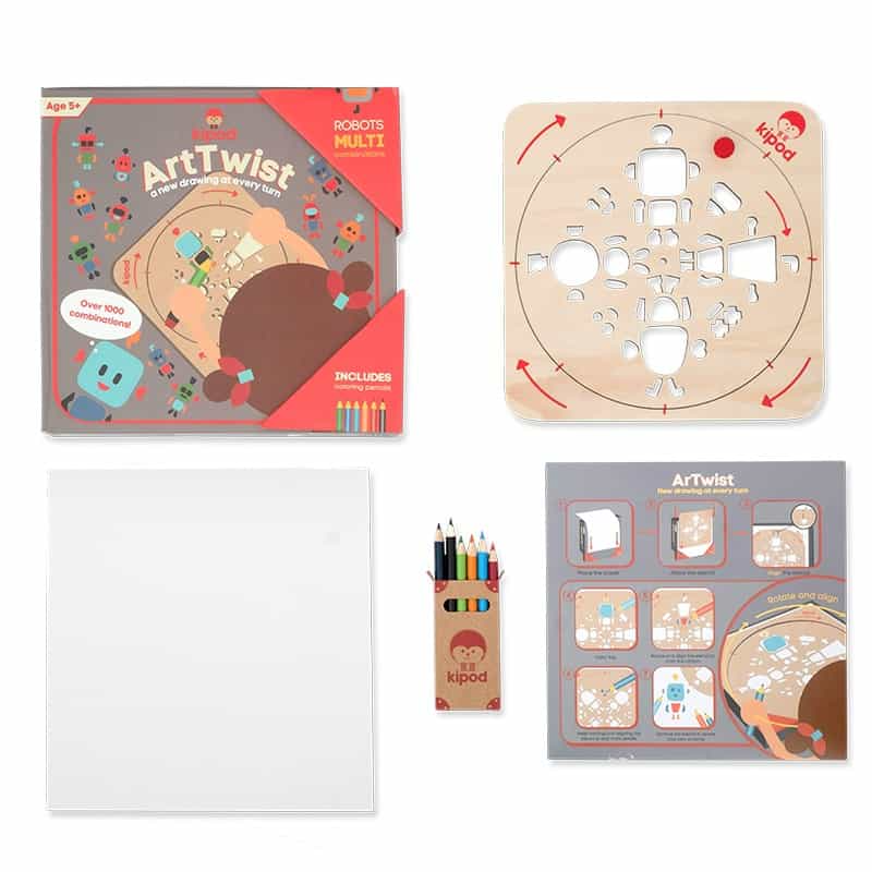Kit desen si trasare Kipod- Sablon rotativ Montessori, Roboti [7]
