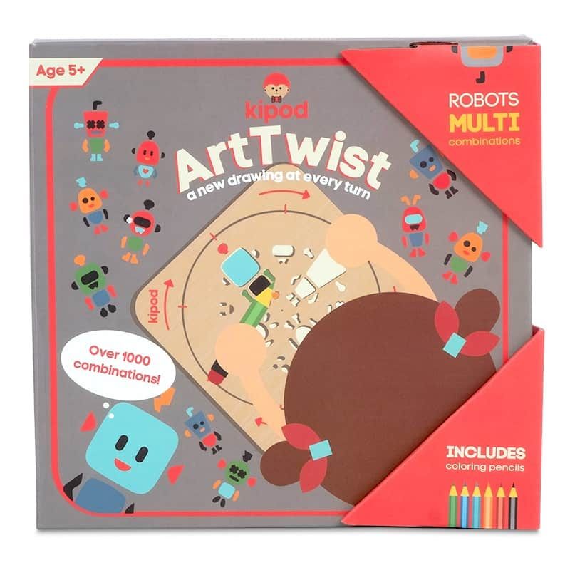 Kit desen si trasare Kipod- Sablon rotativ Montessori, Roboti [3]