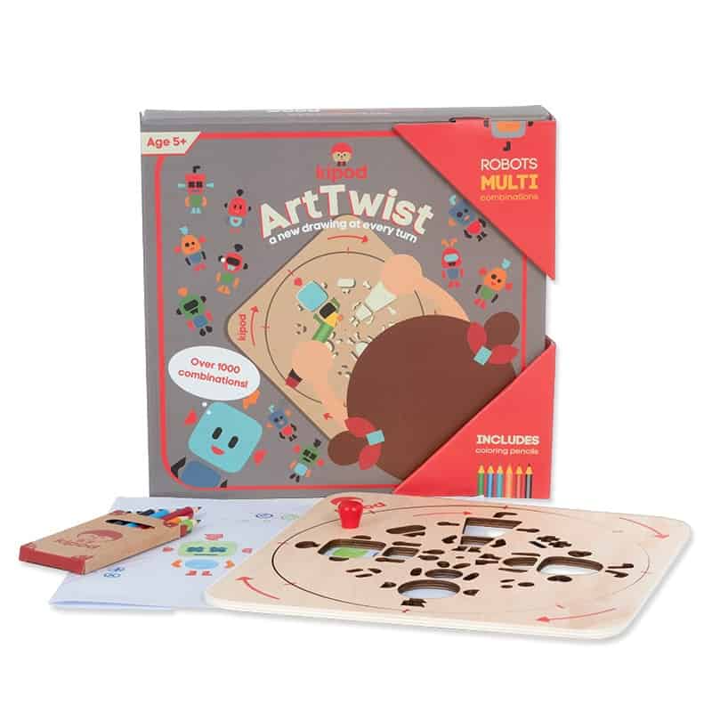 Kit desen si trasare Kipod- Sablon rotativ Montessori, Roboti [6]