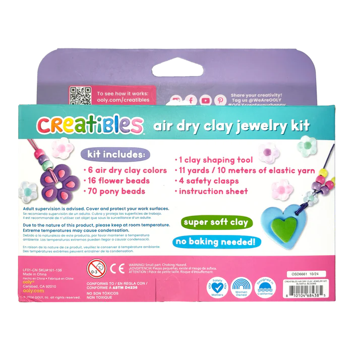 Kit DIY bijuterii Creatibles Flori Fermecate- plastilina cu uscare la aer - set de 6 culori si accesorii [3]