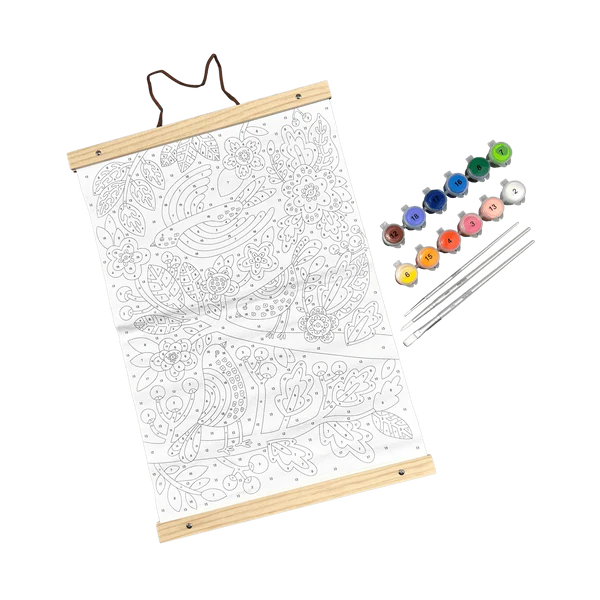 Kit panza canvas - Picteaza pe numere - Blue Birds [5]