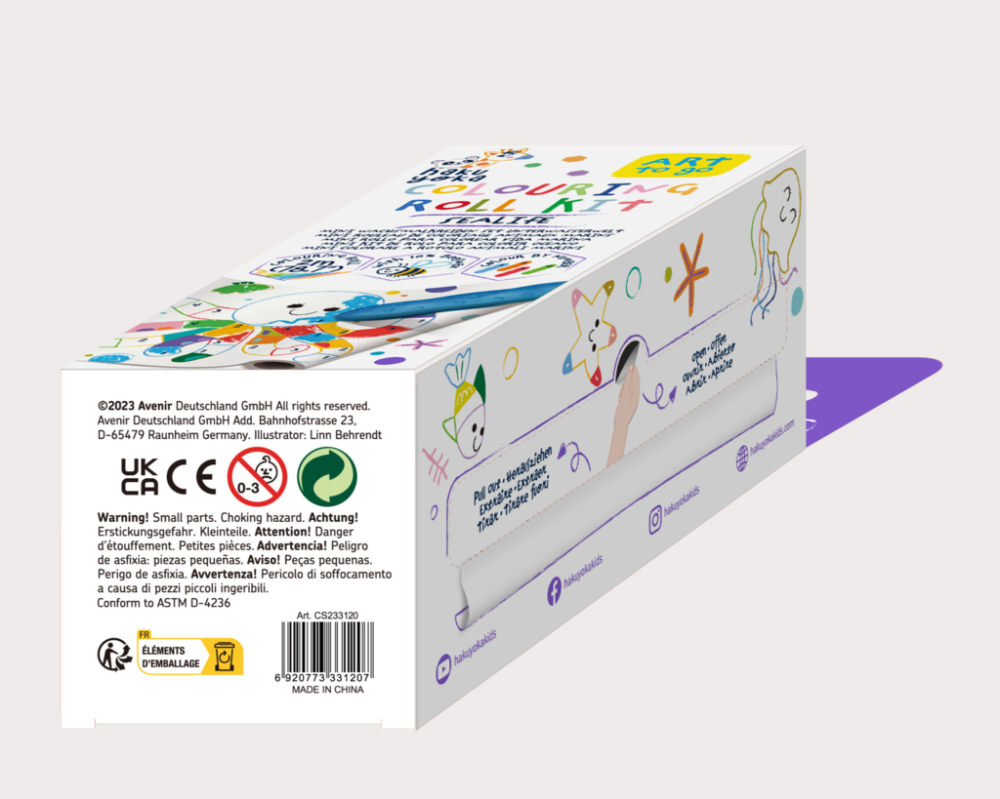 Kit rola de desenat pe numere - 2 m, include 4 creioane colorate cerate, Subacvatic - Haku Yoka [2]