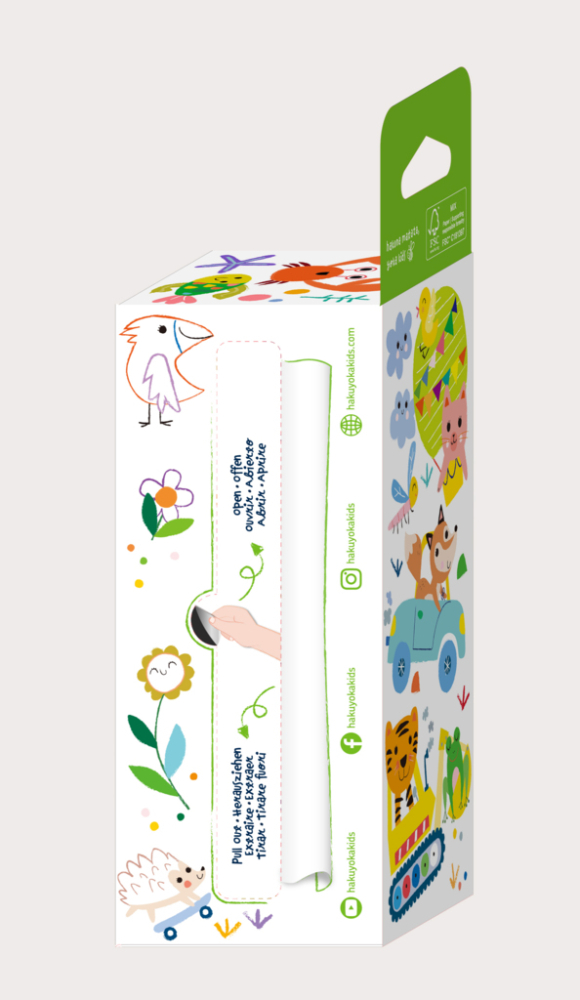 Kit rola de desenat Uneste punctele - 2 m, include 4 creioane colorate cerate, Vehicule - Haku Yoka [10]