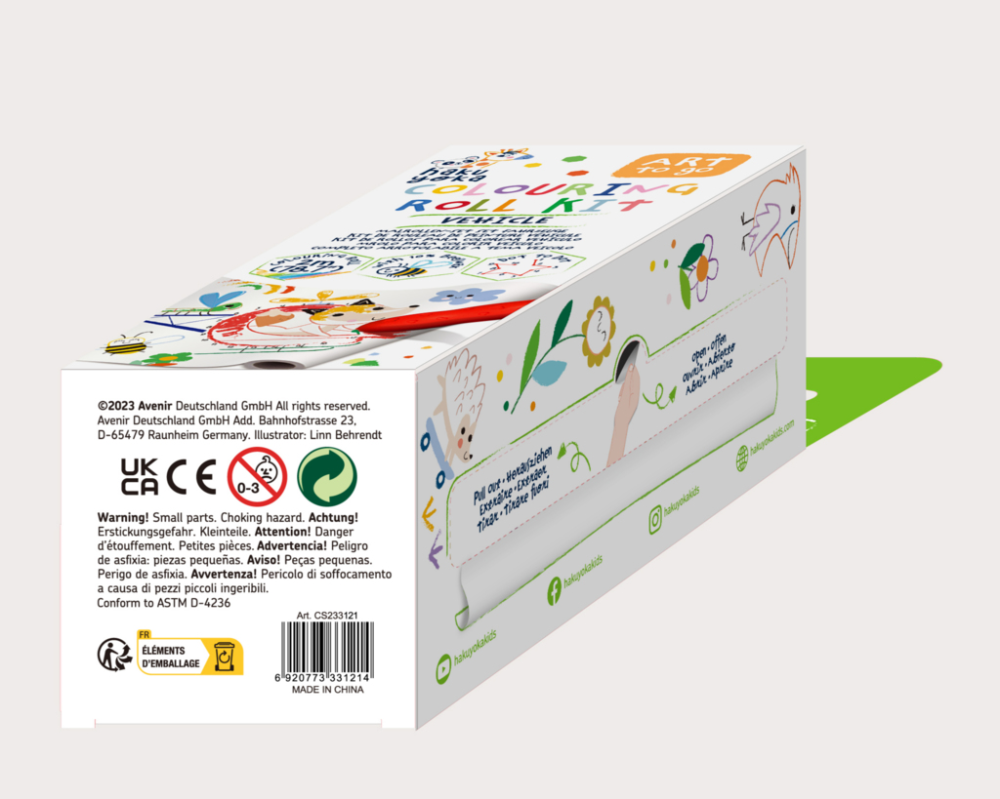 Kit rola de desenat Uneste punctele - 2 m, include 4 creioane colorate cerate, Vehicule - Haku Yoka [5]