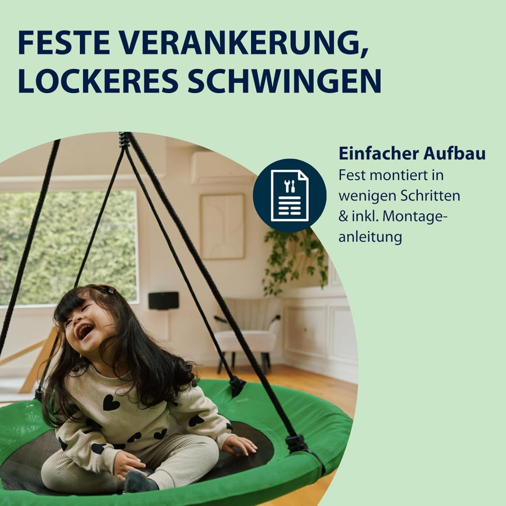 Leagan cuib Ø90 cm, verde, Hudora [3]