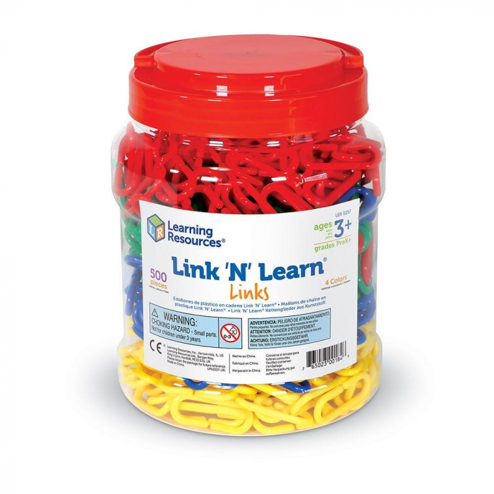 Linknlearn - verigi 4 culori set 500, Learning Resources, 2-3 ani + [8]