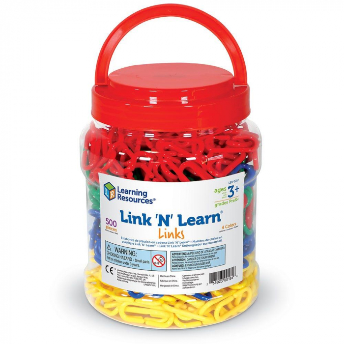 Linknlearn - verigi 4 culori set 500, Learning Resources, 2-3 ani + [7]