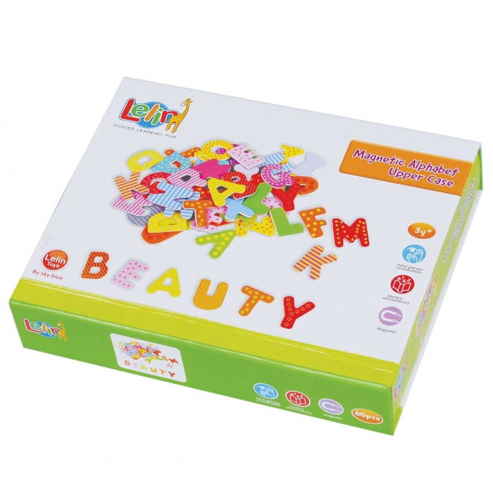 Litere magnetice 60 bucati Lelin, New Classic Toys, 2-3 ani + [7]