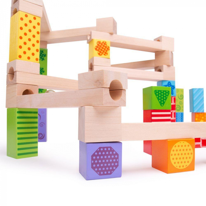 Marble Run din lemn, BIGJIGS Toys, 2-3 ani + [3]