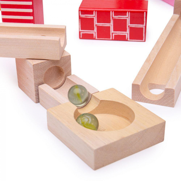 Marble Run din lemn, BIGJIGS Toys, 2-3 ani + [5]