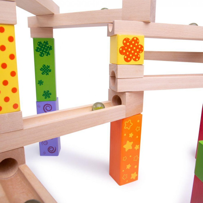 Marble Run din lemn, BIGJIGS Toys, 2-3 ani + [4]