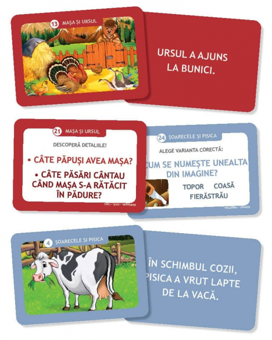 Masa si ursul • Soarecele si pisica - carduri pentru invatarea citirii [4]
