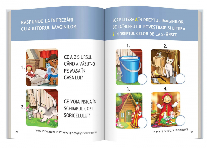 Masa si ursul • Soarecele si pisica - carduri pentru invatarea citirii [2]
