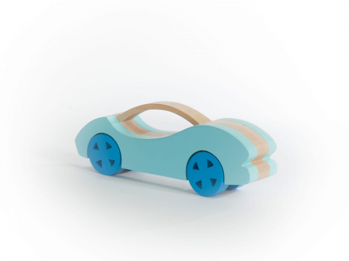 Masina din lemn handmade Marc toys Turcoaz, 2-3 ani + [2]