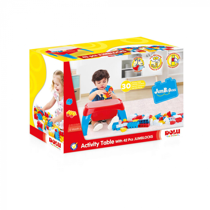 Masuta de activitati cu 30 cuburi de construit, DOLU, 1-2 ani + [3]