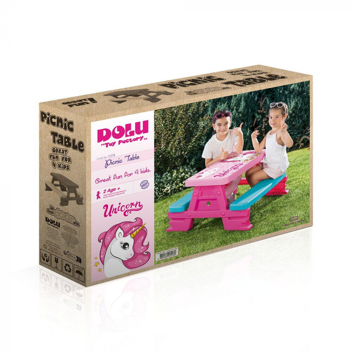 Masuta de picnic - Unicorn, DOLU, 2-3 ani + [4]