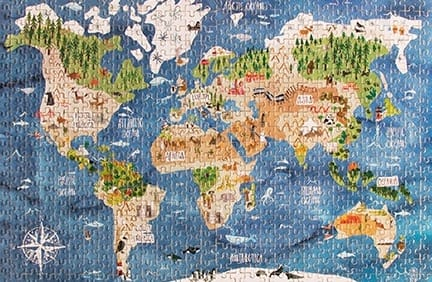 Micro puzzle Londji-600 piese, continente, 6-7 ani + [3]