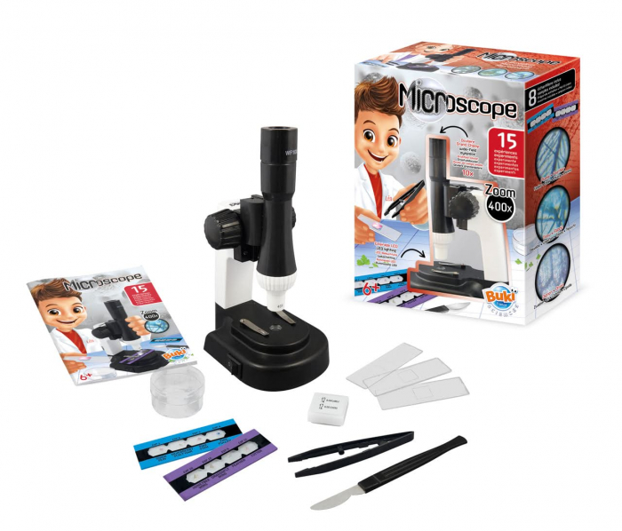 Microscop - 15 experimente NEW, BUKI France, 6-7 ani + [3]