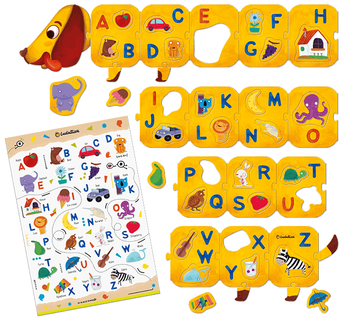 Joc Montessori - Puzzle Alfabet – Cățelul Prietenos, 3-6 ani, Ludattica [2]