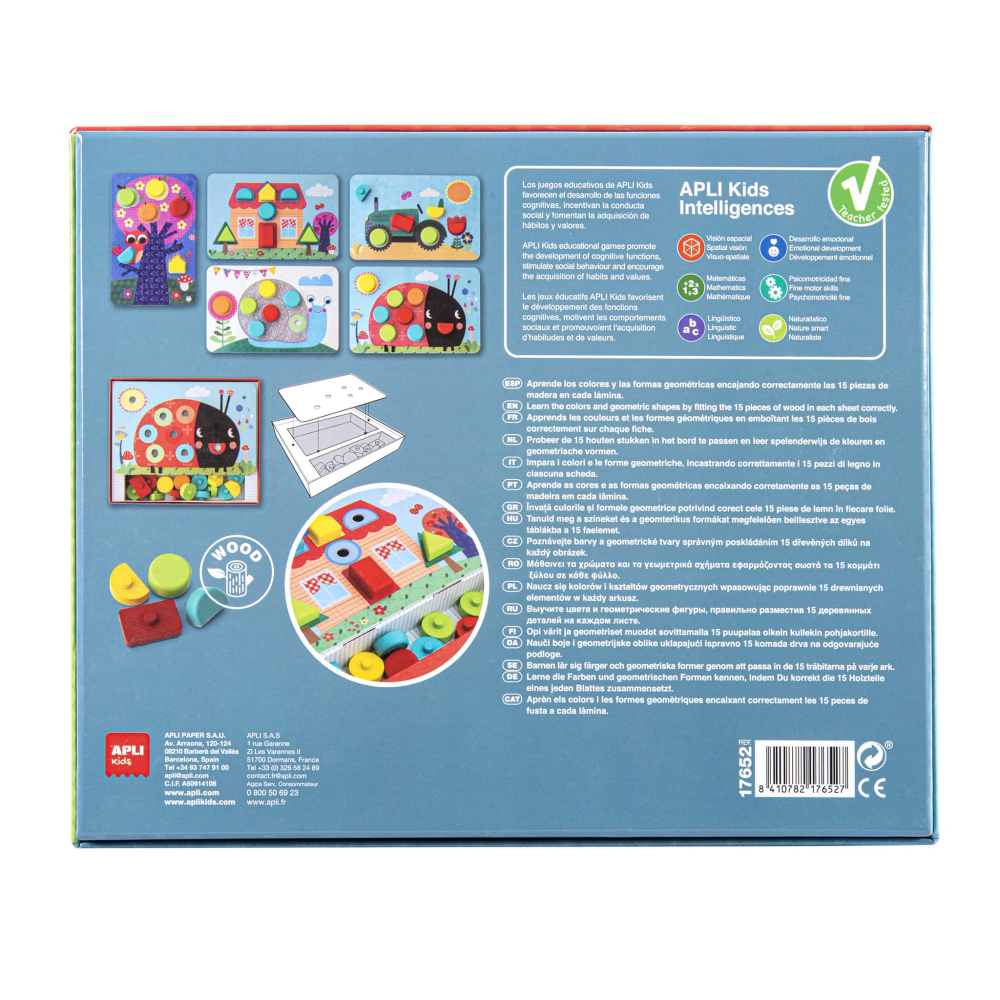 Mozaic din lemn - Forme si culori, 12 piese, Apli Kids, +2 ani [2]