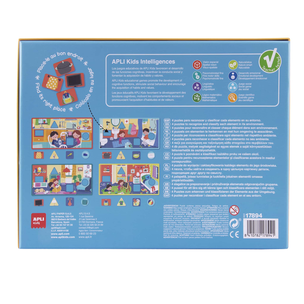 Puzzle educativ - Camerele Casei 16 piese XL, + 2 ani, Apli Kids [2]
