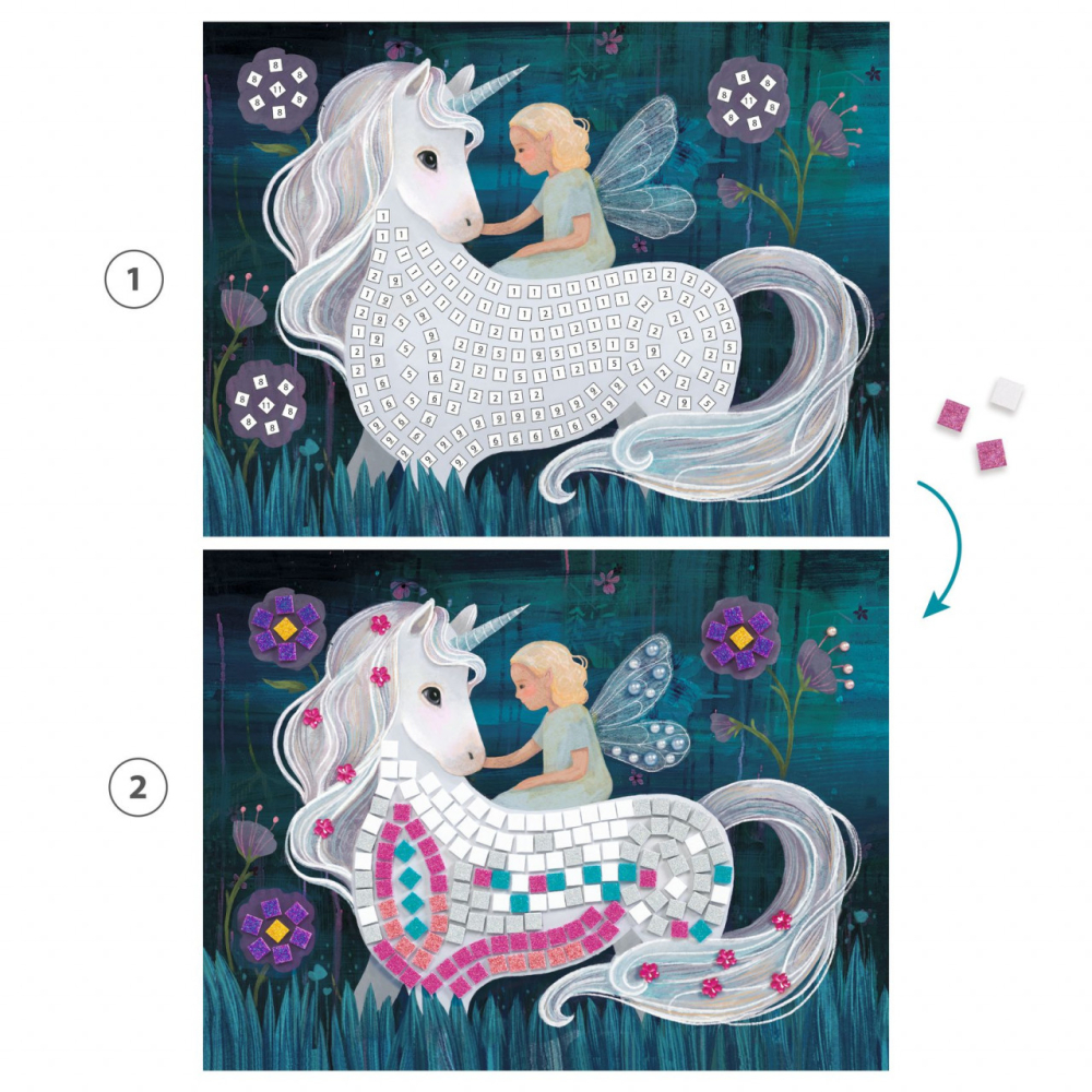Mozaic Unicornul fermecat, Djeco, 6-7 ani + [3]