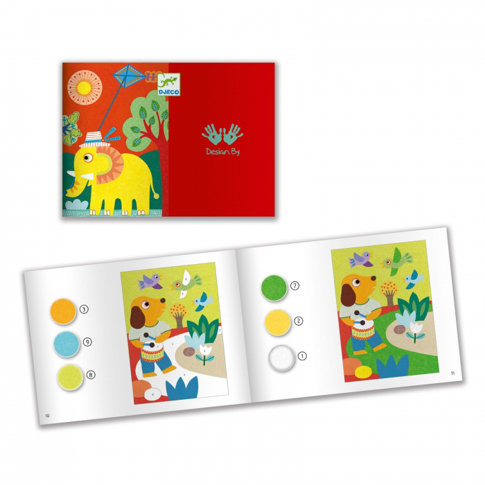 Nisip colorat Djeco Animale pentru copii, 2-3 ani + [4]