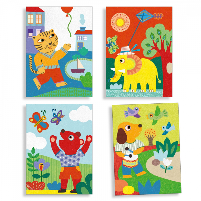 Nisip colorat Djeco Animale pentru copii, 2-3 ani + [2]