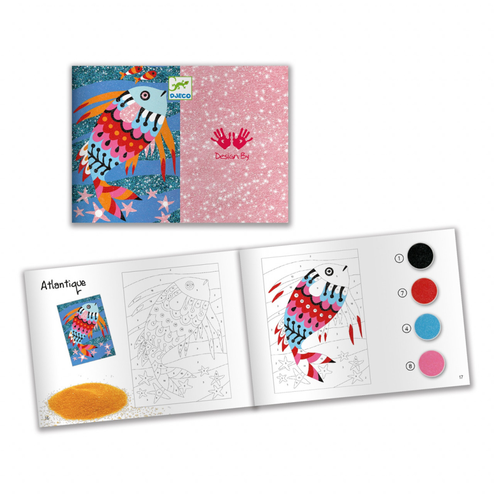 Nisip colorat Djeco Pesti stralucitori, 6-7 ani + [4]