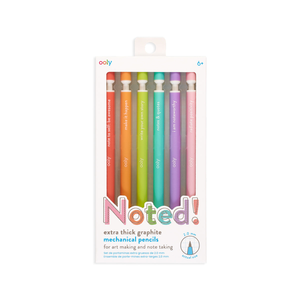 Notat! - Creioane mecanice grafit extra gros - set de 6, cu citate motivationale [1]