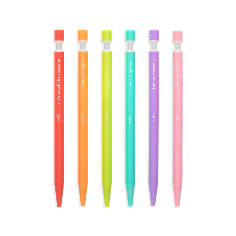 Notat! - Creioane mecanice grafit extra gros - set de 6, cu citate motivationale [4]