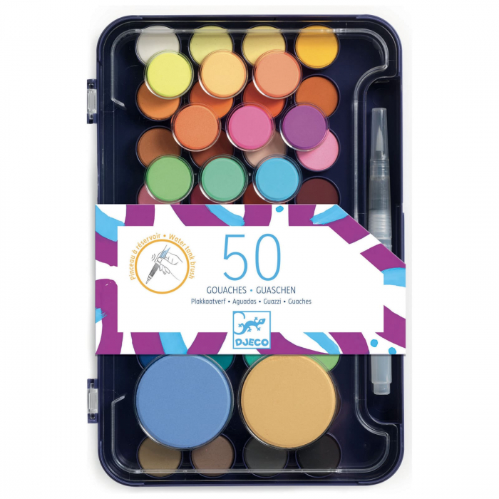 Paleta artistului, 50 de culori guase, Djeco, 6-7 ani + [2]