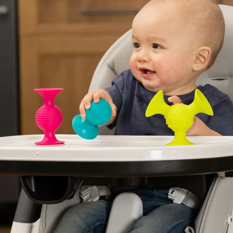 pipSquigz, Set 3 jucarii senzoriale cu ventuze pentru bebelusi [8]