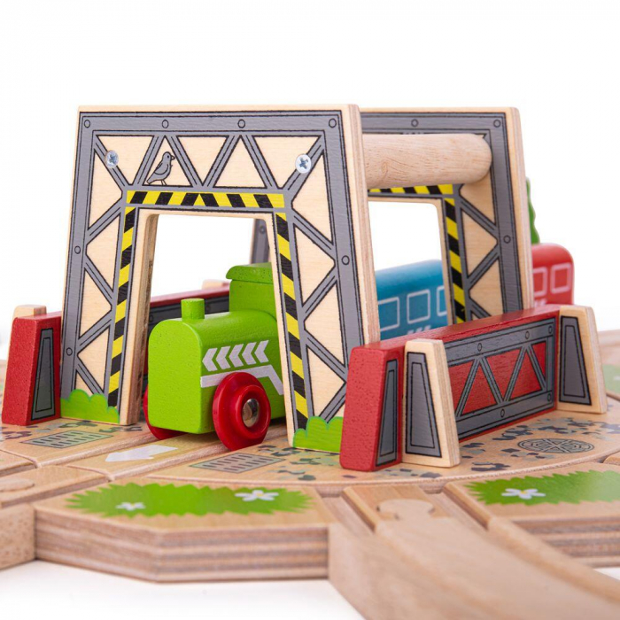 Platforma industriala rotativa, BIGJIGS Toys, 2-3 ani + [4]