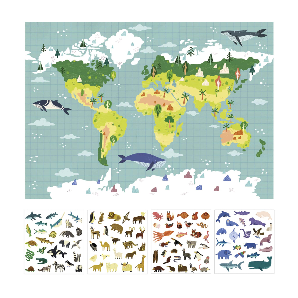 Poster Gigant Harta lumii + 100 sticker [3]