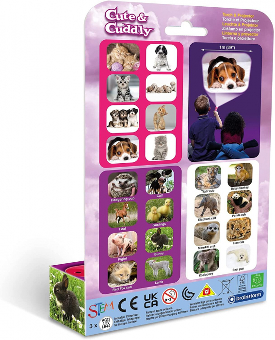 Proiector tip lanterna - Animalute simpatice, Brainstorm, 2-3 ani + [2]