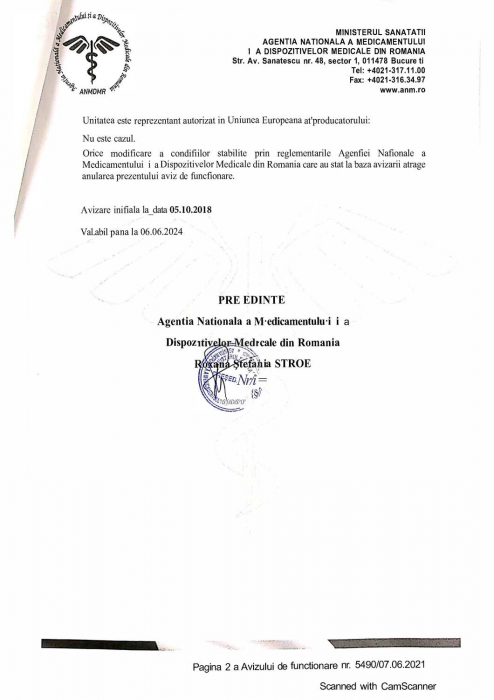 Pulsoximetru digital, Certificat Medical [10]