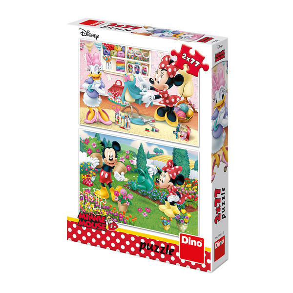 Puzzle 2 in 1 - Minnie la treaba (77 piese), Dino, 4-5 ani + [3]