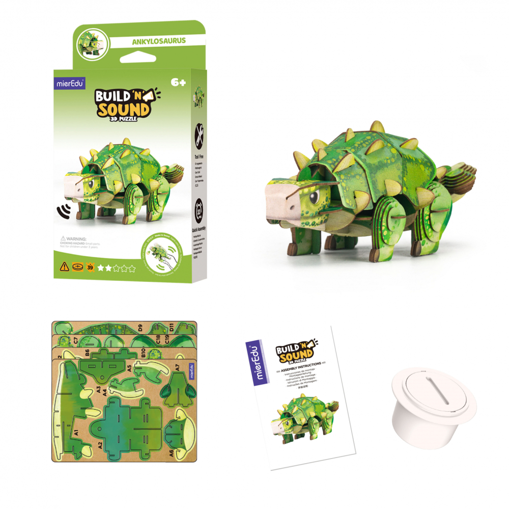 Puzzle 3D cu sunete - Ankylosaurus, Build  n  Sound [2]