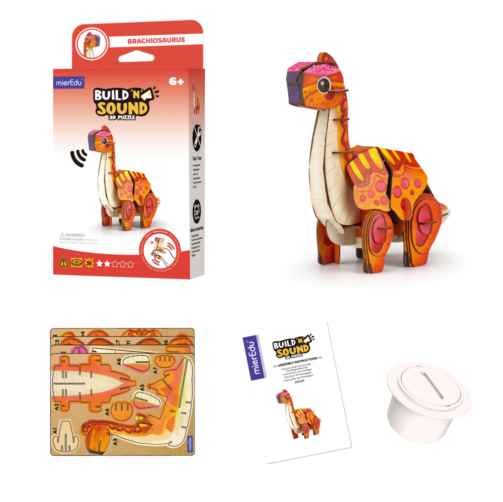 Puzzle 3D cu sunete - Brachiosaurus, Build  n  Sound [8]